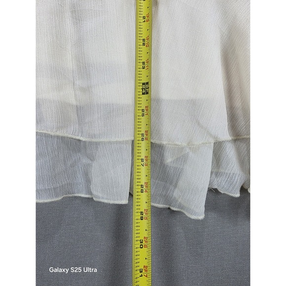 Paisley Vine Women's Tunic Blouse XL 3/4 Bell Sleeve Creme Fairy Bohemian Ruffle - Picture 7 of 7